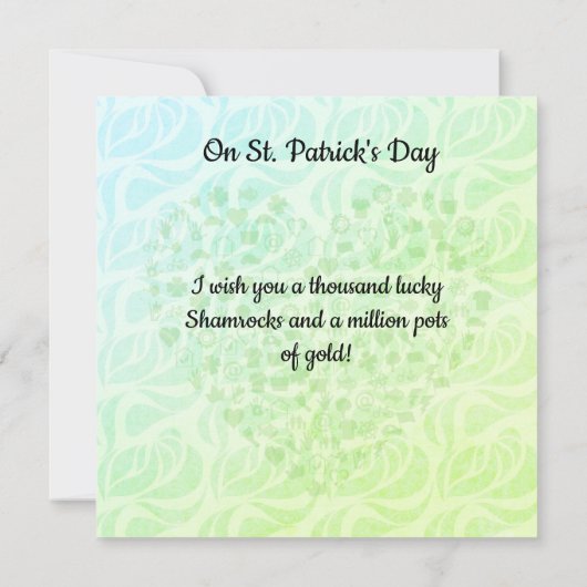 Carte Shamrocks de la Saint Patrick (Dos)