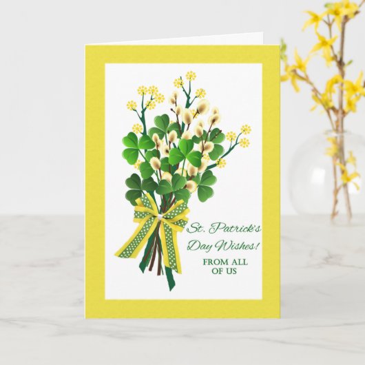 Carte Shamrocks de la Saint Patrick de Tous les nous (Fleur jaune)