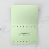 Carte Shamrocks du jour de peu de St Patrick (insertion (Intérieur)