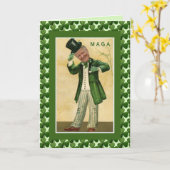 Carte Shamrocks du jour MAGA de St Patricks de Donald (Fleur jaune)