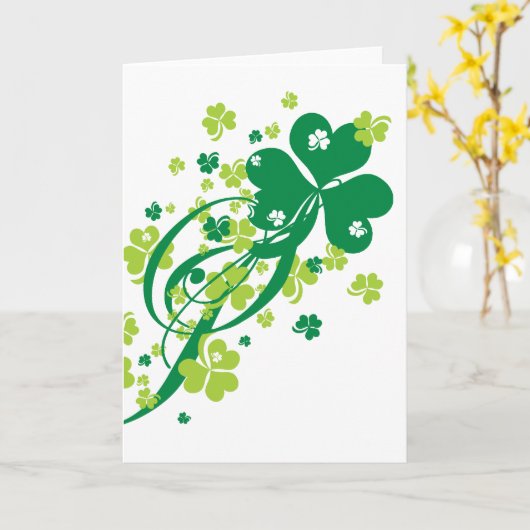 Carte Shamrocks et tourbillons (Fleur jaune)