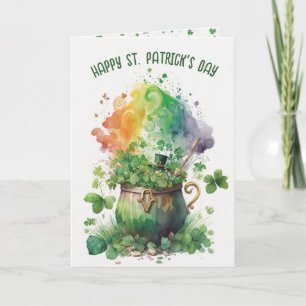 Carte Shamrocks irlandais et Rainbow