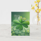 Carte Shamrocks verts Bonne St. Patrick's Day (7) c (Fleur jaune)