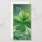 Carte Shamrocks verts Bonne St. Patrick's Day (7) c (Devant / Derrière)