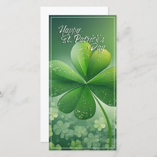 Carte Shamrocks verts Bonne St. Patrick's Day (7) c (Devant / Derrière)
