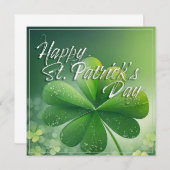 Carte Shamrocks verts Bonne St. Patrick's Day (7) c (Devant / Derrière)