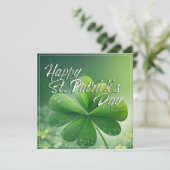Carte Shamrocks verts Bonne St. Patrick's Day (7) c (Debout devant)