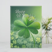 Carte Shamrocks verts Bonne St. Patrick's Day (7) c (Debout devant)