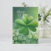 Carte Shamrocks verts Bonne St. Patrick's Day (7) c (Debout devant)
