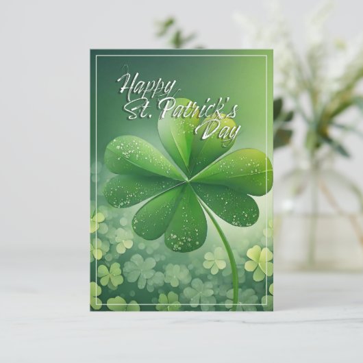 Carte Shamrocks verts Bonne St. Patrick's Day (7) c (Debout devant)