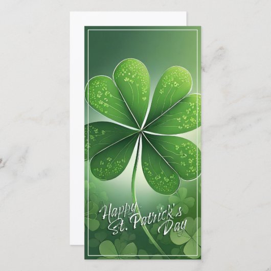 Carte Shamrocks verts Bonne St. Patrick's Day (8) c (Devant / Derrière)