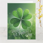 Carte Shamrocks verts Bonne St. Patrick's Day (8) c (Fleur jaune)