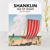 Carte Shanklin Beach est l'île de l'affiche de voyage po (Fleur jaune)