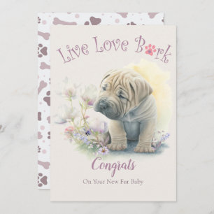 Carte Shar pei Chien Maman Adoption Florale