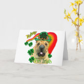 Carte Shar-pei chinois St. Pattys (Fleur jaune)