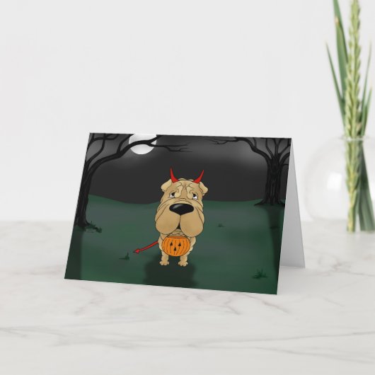 Carte Shar-Pei Halloween (Devant)