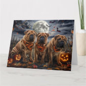 Carte Shar Pei Halloween Éffrayant (Devant)