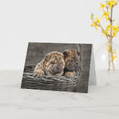 Carte Shar-Pei Pups (Fleur jaune)