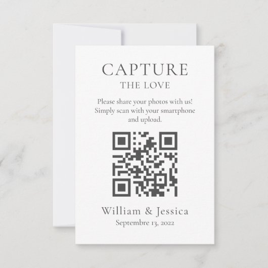Carte Share Wedding Photos With QR Code (Devant)
