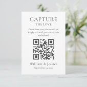 Carte Share Wedding Photos With QR Code (Debout devant)
