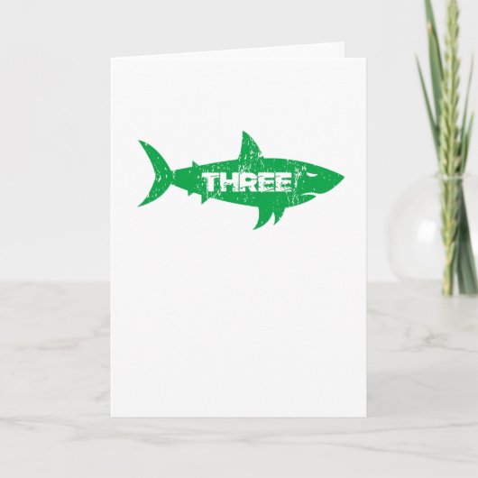 Carte SHARK ANNIVERSAIRE 3 ans 3ème anniversaire bébé bé (Devant)