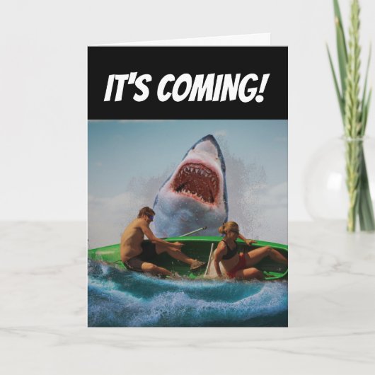 CARTE SHARK FUNNY BANTHDAY GREETING CARD (Devant)