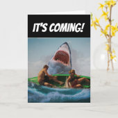 CARTE SHARK FUNNY BANTHDAY GREETING CARD (Fleur jaune)