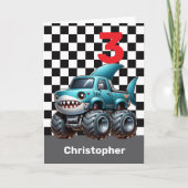 Carte Shark Monster Truck 3e anniversaire (Devant)