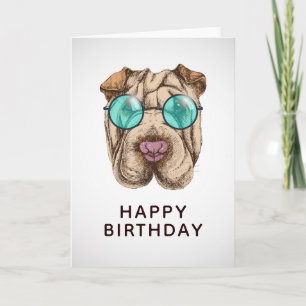 Carte Sharpei dans les lunettes de soleil Ajouter votr