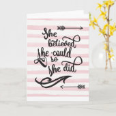 Carte she believed she could so she did (Fleur jaune)