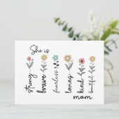 Carte She is Strong, Brave, Fearless, Loving Mothers Day (Debout devant)