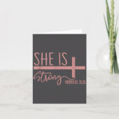 Carte She Is Strong Proverbs 31_25 Shirt  (Devant)