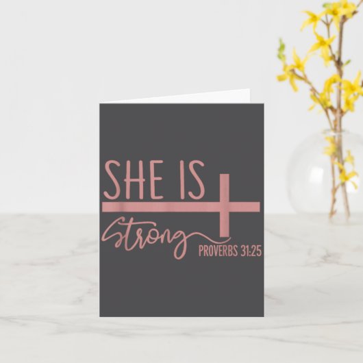 Carte She Is Strong Proverbs 31_25 Shirt  (Fleur jaune)