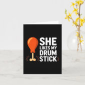 Carte She Likes My Drum Stick Funny Thanksgiving Humor F (Fleur jaune)