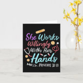 Carte She Works Willingly With Her Hands Proverbs 31 13  (Fleur jaune)