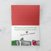 Carte Sheep baa humbug tricot crochet Noël (Intérieur)