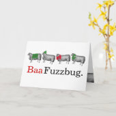 Carte Sheep baa humbug tricot crochet Noël (Fleur jaune)