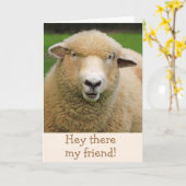 Carte Sheep Joke Classic Humour Se Bien (Fleur jaune)