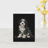 Carte Sheepadoodle Christmas I'm Fine Everything Is Fine (Fleur jaune)