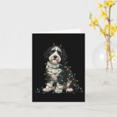 Carte Sheepadoodle Christmas I'm Fine Everything Is Fine (Fleur jaune)
