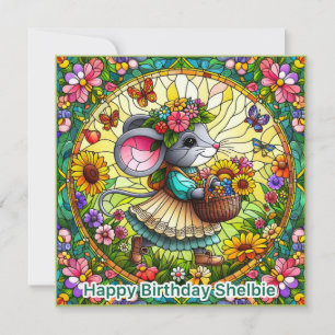 Carte ~ SHELBIE ~ Joyeux anniversaire ~ Souris Et Fleurs