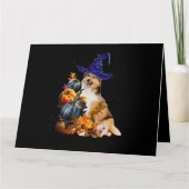Carte Sheltie Chien Sorcière Et Citrouilles Halloween Th (Devant)