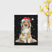 Carte Sheltie Dog Lover Xmas Lighting Santa Sheltie Chri (Fleur jaune)