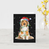 Carte Sheltie Dog Lover Xmas Lighting Santa Sheltie Chri (Fleur jaune)