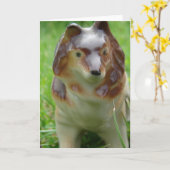 Carte Sheltie Figurine (Fleur jaune)