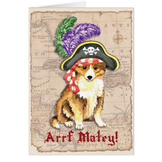 Carte Sheltie Pirate (Devant)