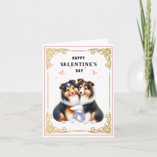 Carte Sheltie | Shetland Sheepdog | Saint-Valentin (Devant)