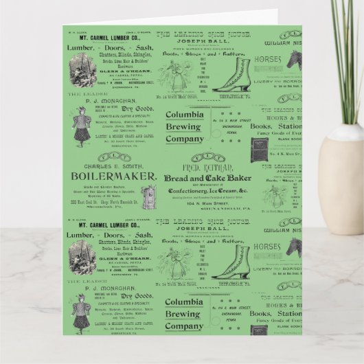 Carte Shenandoah Pennsylvania Annonce Vintage 1880 (Devant)