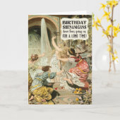 Carte Shenanigans d'anniversaire avec des femmes Vintage (Fleur jaune)