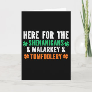 Carte Shenanigans Malarkey And Tomfoolery Funny St Patri